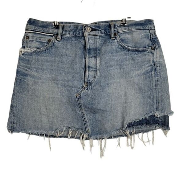 Moussy Vintage Andalucia Skirt Button Fly Mini Exposed Darker Layer Size 32 - Picture 3 of 14